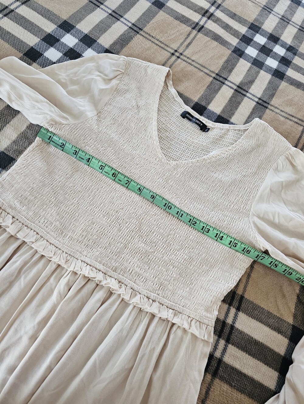 Smocked V-Neck Tiered Maxi Dress in Blush - Picture 6 of 10